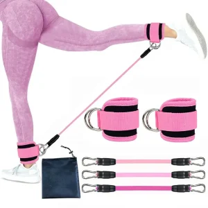 Ankle Straps Resistance Bands Yoga Home Gym Elastic Gum Strength Training