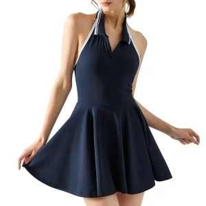 Yoga Tennis Skirt with Contrast Collar